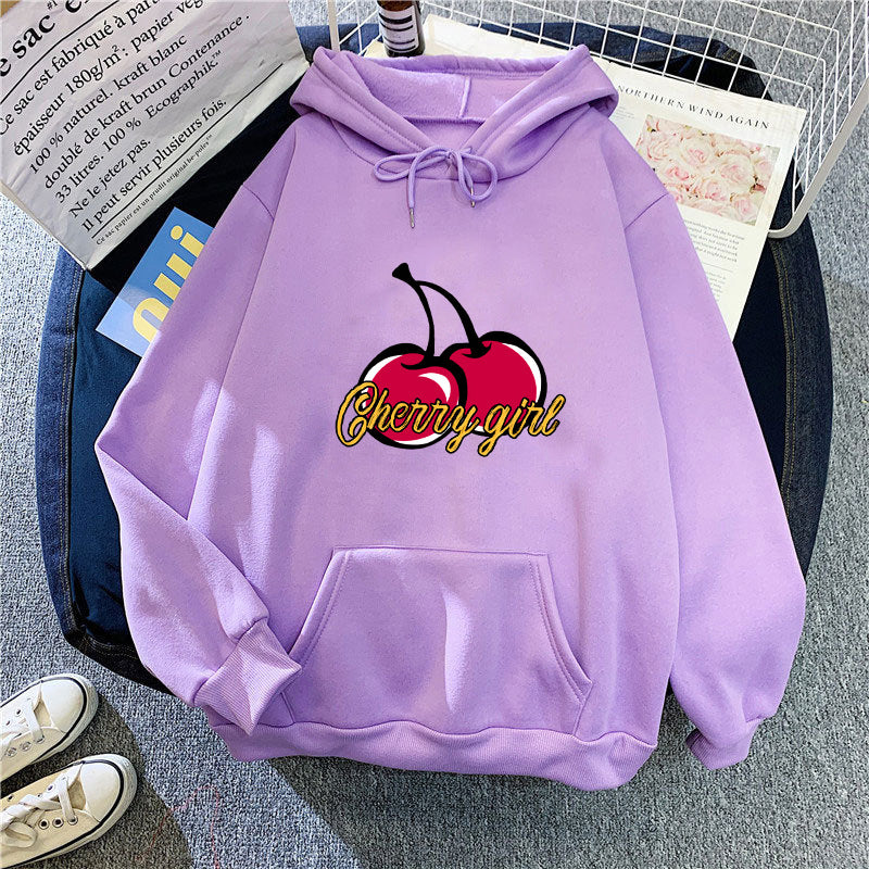 Women's hoodie with cheerful cherry motif Chic & Stil