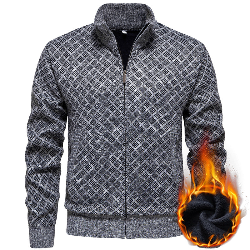 Men's sports knit jacket with modern pattern Lune London
