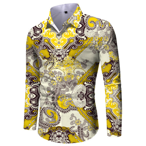 Men's long-sleeve shirt with chic and stylish check pattern