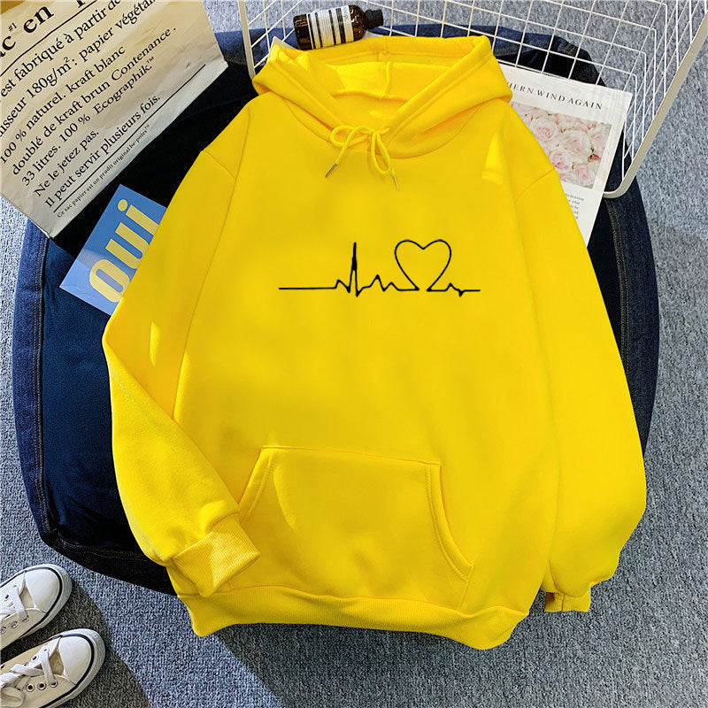 Women's hoodie with heart beat motif Chic & Stil
