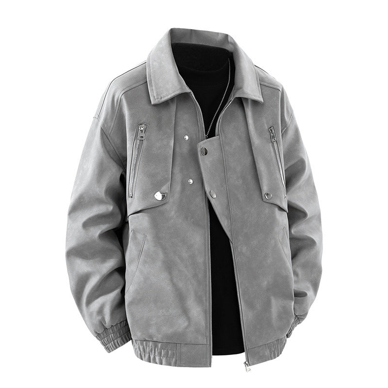 Trendy men's jacket with multifunctional zip pockets and elastic cuffs Lune London