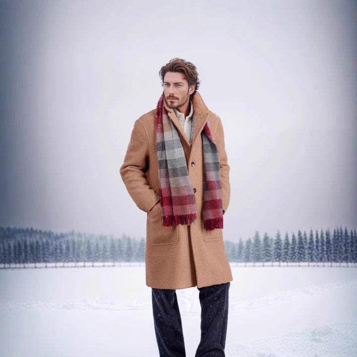 Elegant sheepskin coat for men with a textured premium material and a practical closure Lune London