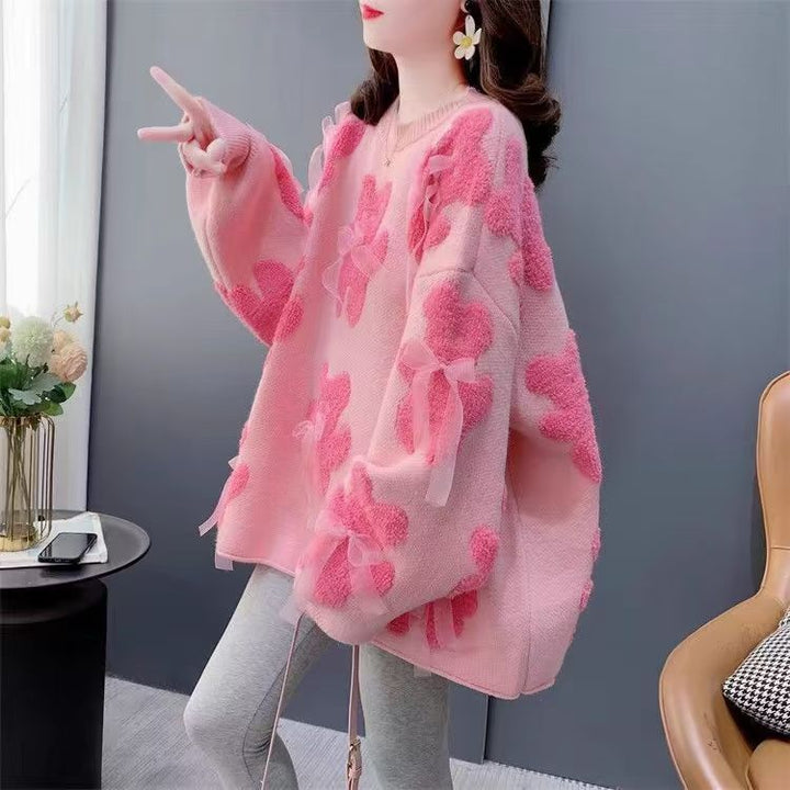 Ladies plush sweaters with playful bear appliqués and charming bows Lune London