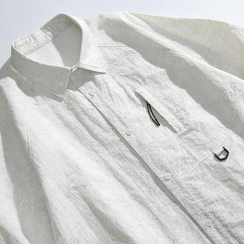 Unisex Boxy Overshirt Jacket with D-Ring and Hidden Chest Pocket Amarae