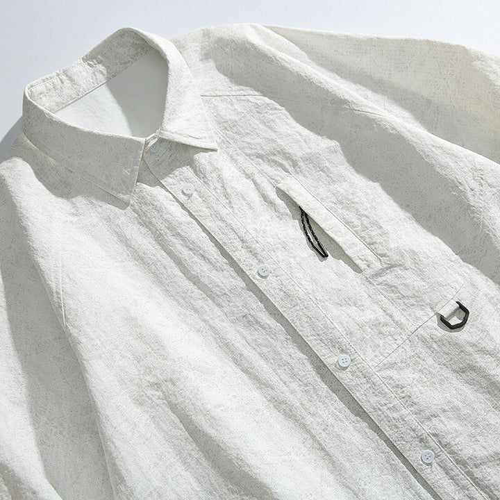 Unisex Boxy Overshirt Jacket with D-Ring and Hidden Chest Pocket Amarae