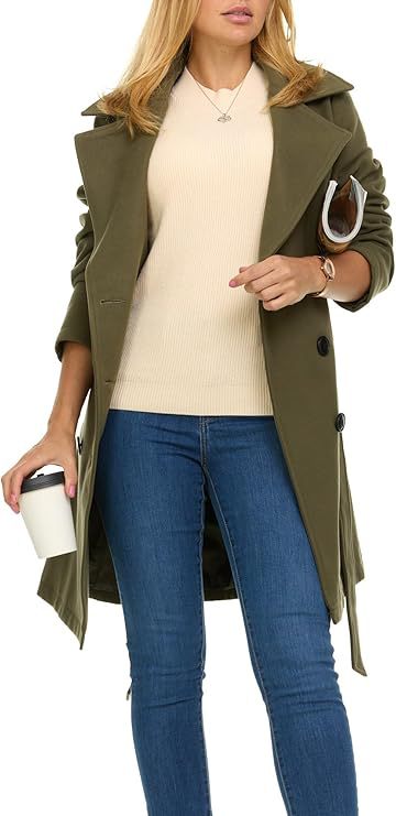 Women's trench coat with asymmetric hem and wide collar Lune London