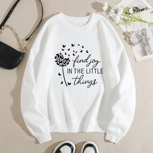 Sweatshirt pour femmes avec slogan motivant et imprimé floral Chic & Stil