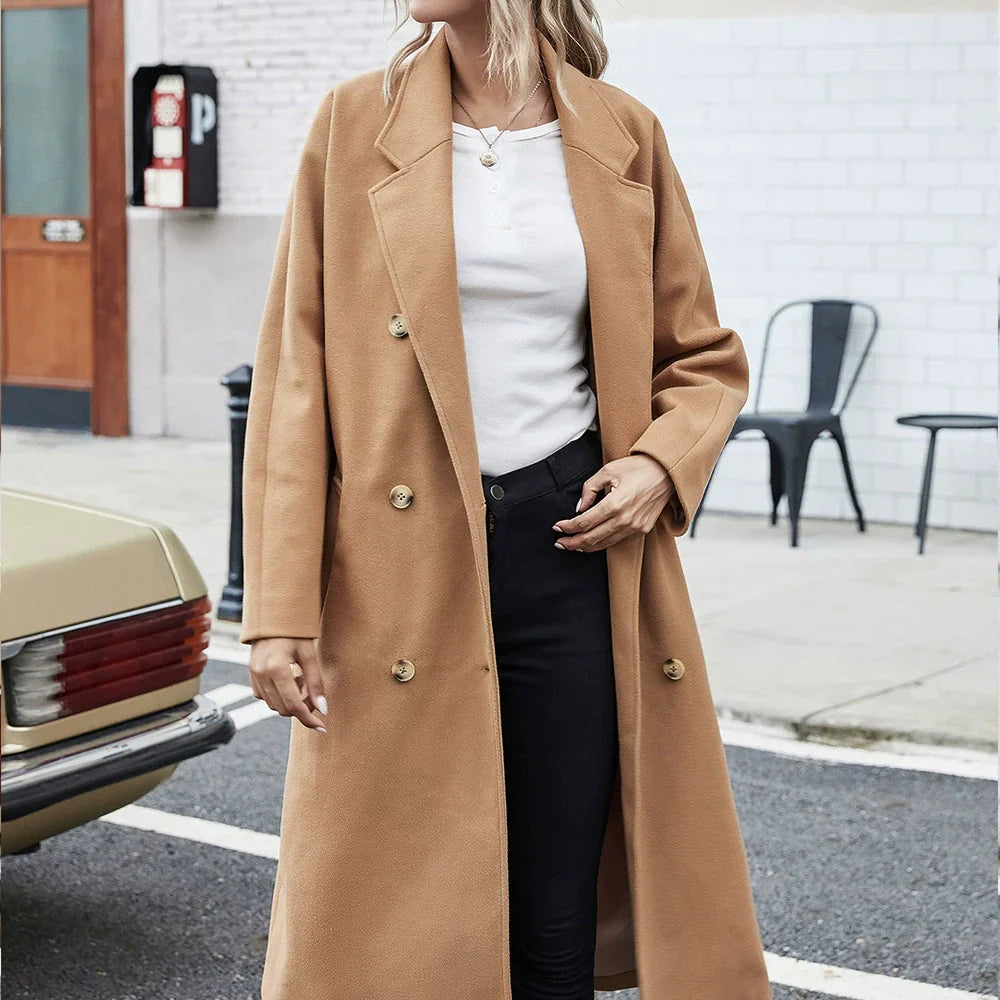 Lune London | Coat - Wool texture - Loose fit - Double-breasted - Classic cut