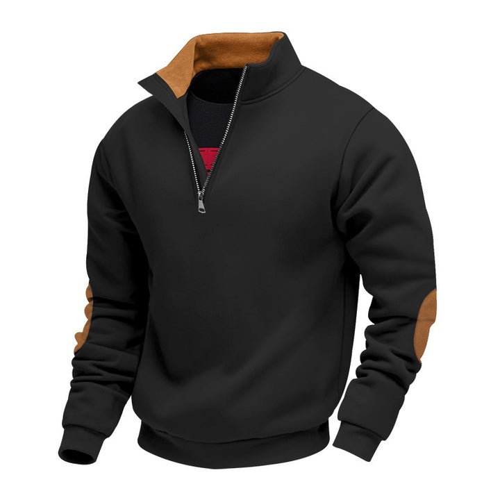 Men's high-neck sweater with zipper and contrasting details Lune London