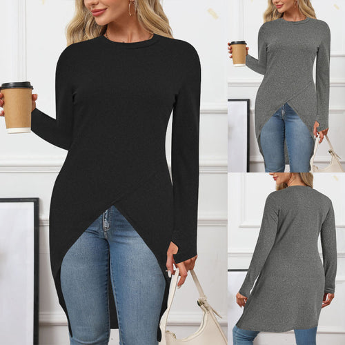 Asymmetrical long sleeve shirt for women Amarae