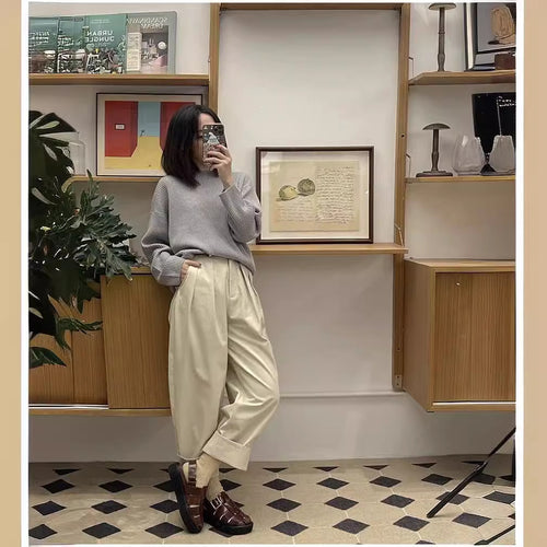 Pantalon taille haute élégant et large pour femme Chic & Stil