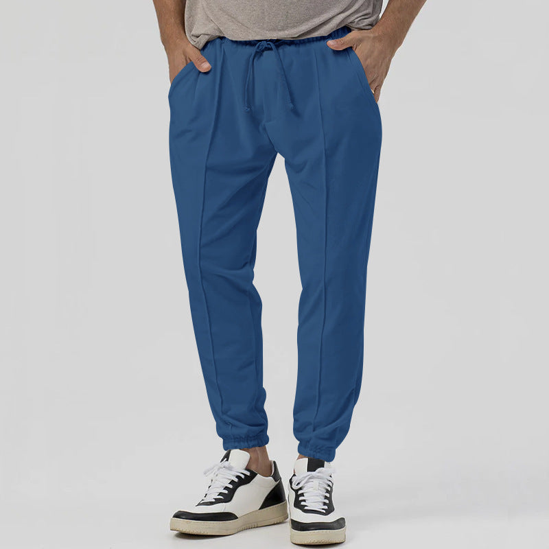 Sporty men's joggers with elastic waistband and zippers Lune London