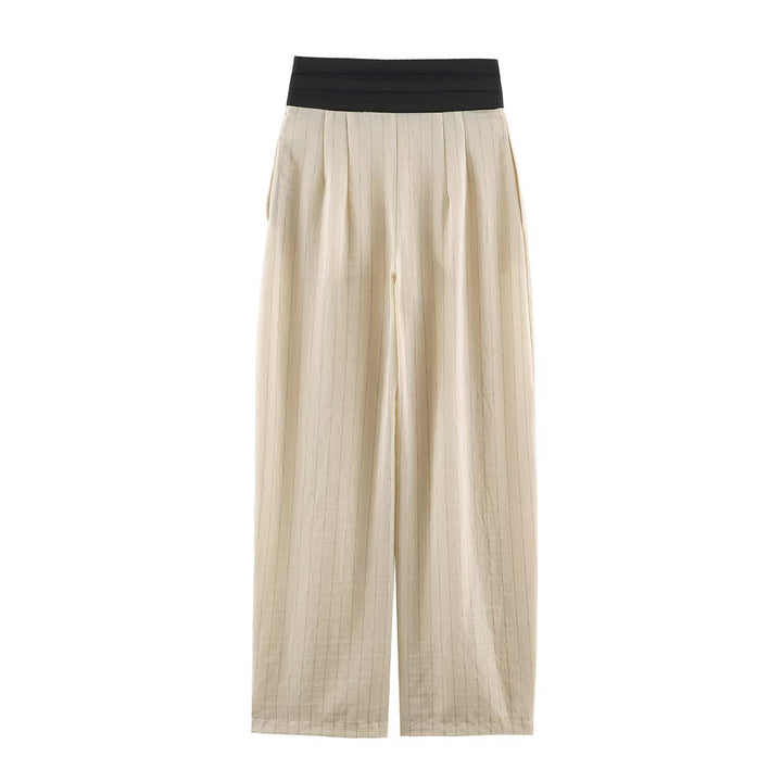 Women's Loose Linen Look Pants with High Comfort Waistband Amarae