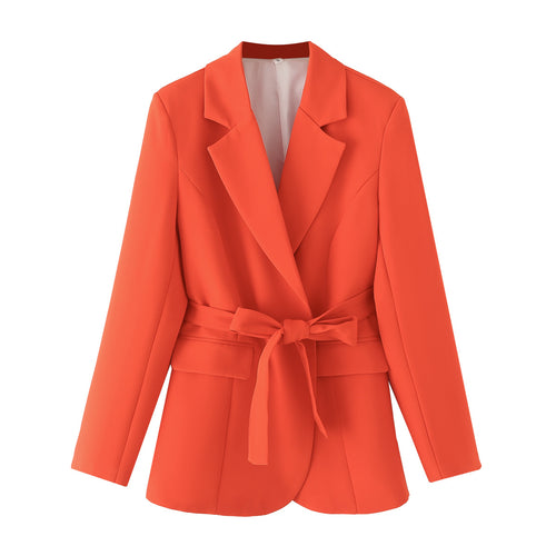 Blazer jacket for women with fitted cut and belt detail Amarae