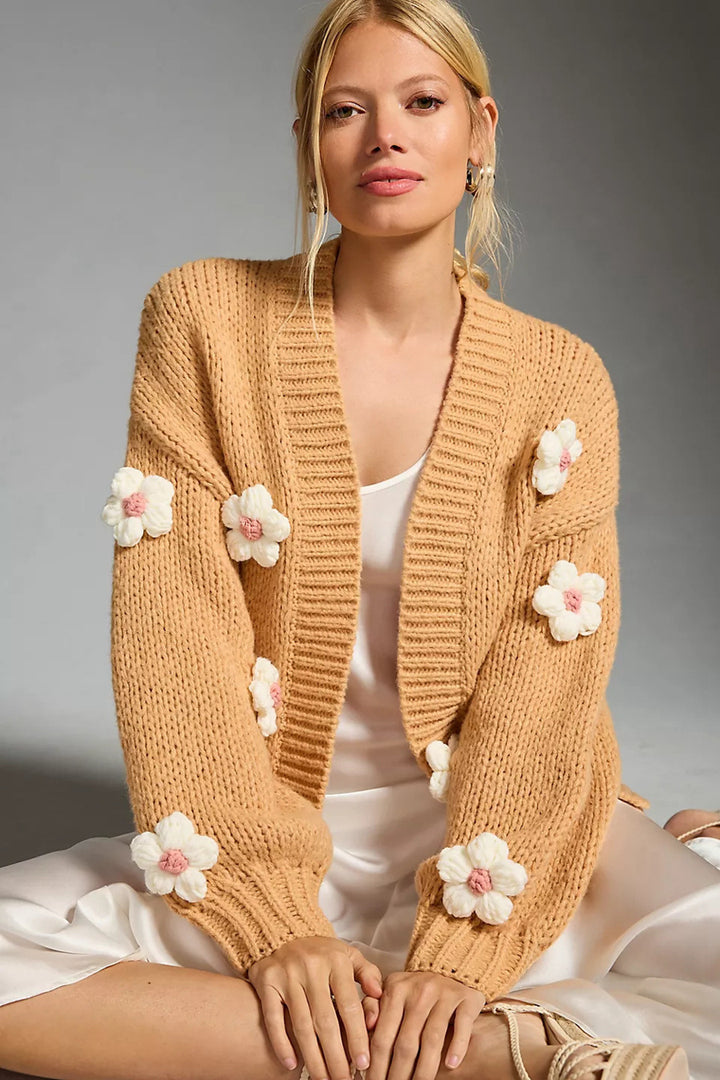 Ladies vest with floral appliqués Lune London