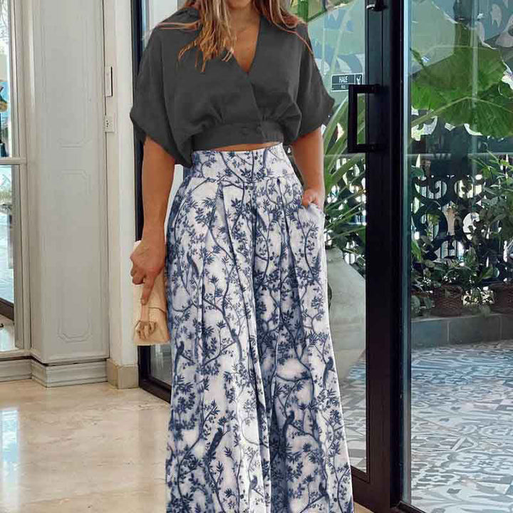 Lune London cropped fashion top and wide pants