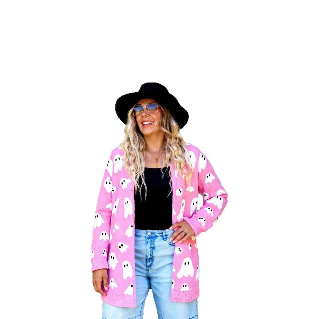 Ladies Phantom Pattern Long Sleeve Vest Lune London