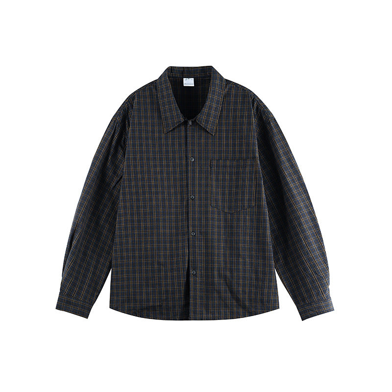 Unisex Boxy-checkered overshirt made of cotton blend with chest pocket and loose fit Amarae