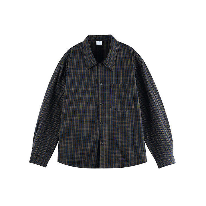 Unisex Boxy-checkered overshirt made of cotton blend with chest pocket and loose fit Amarae