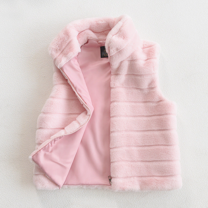 Quilted ladies' jacket in faux fur with high collar Lune London