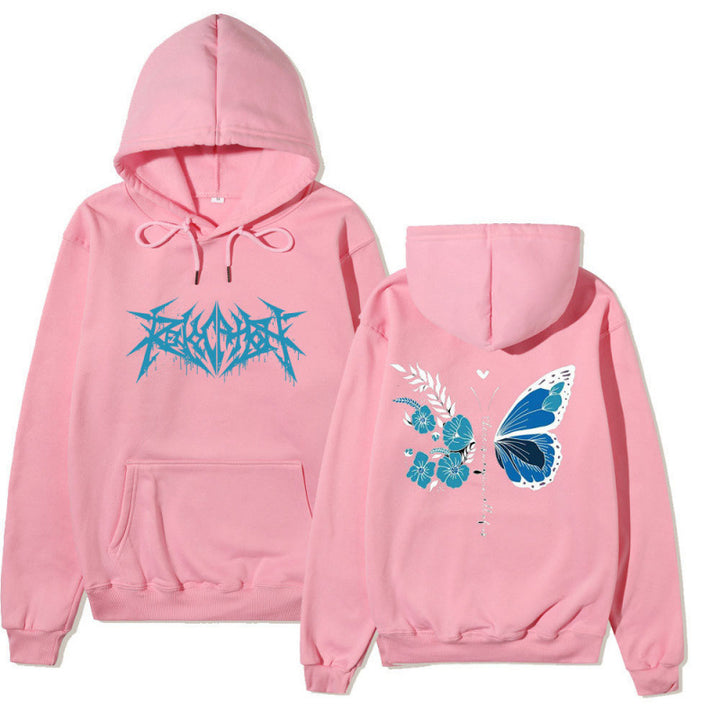 Women's hoodie with unique butterfly and flower motif Lune London
