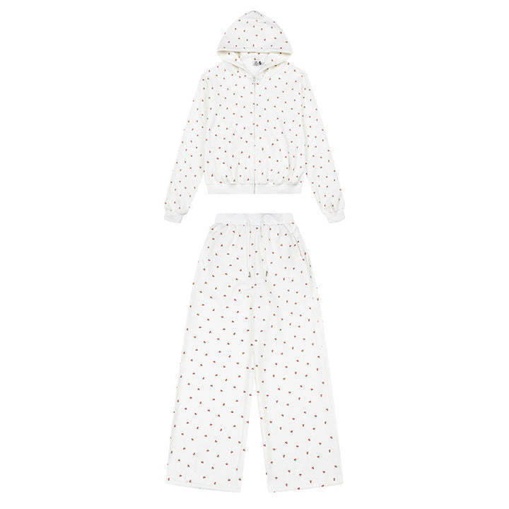 Women's Two-Piece Lounge Set with Hoodie Zip Jacket and Wide Sleep Pants Amarae
