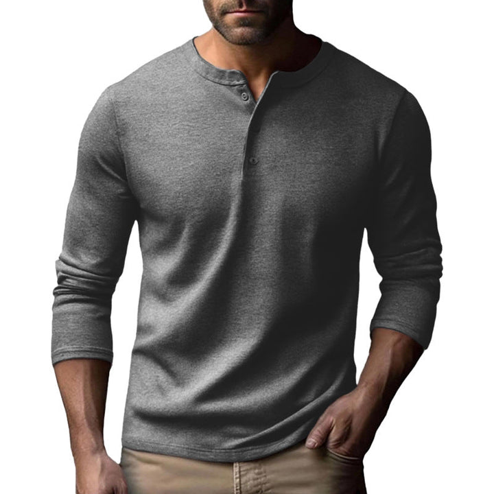 Men's Long Sleeve Henley Shirt Made Of Breathable Cotton Blend Lune London