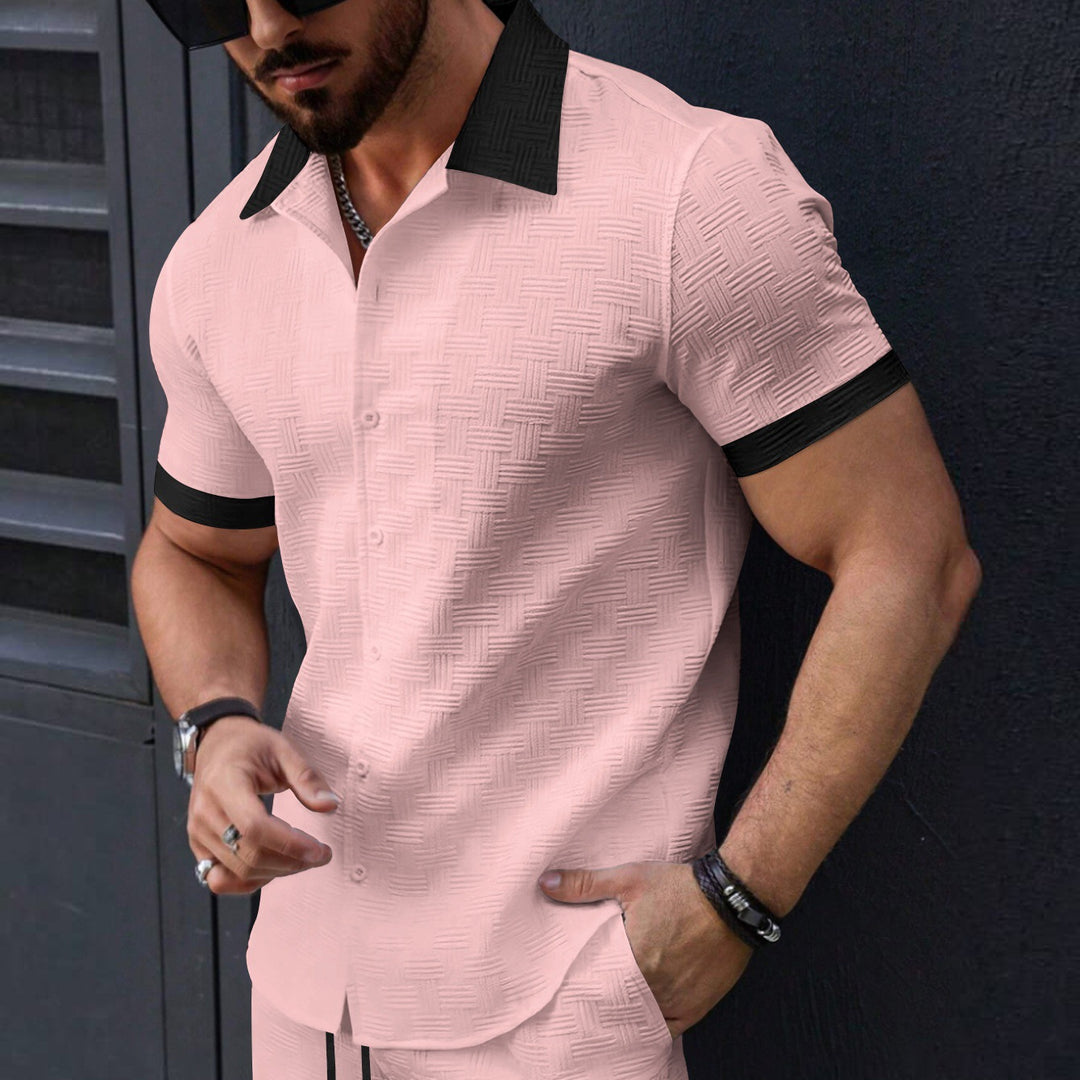 Structured short-sleeve shirt for men with buttons Amarae