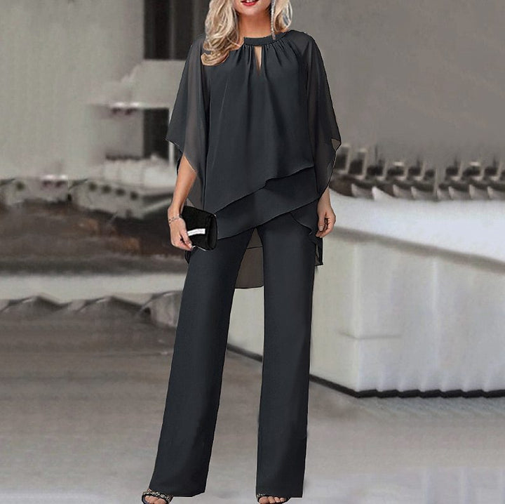 Ladies Elegant Layered Chic Chiffon Tunic Set