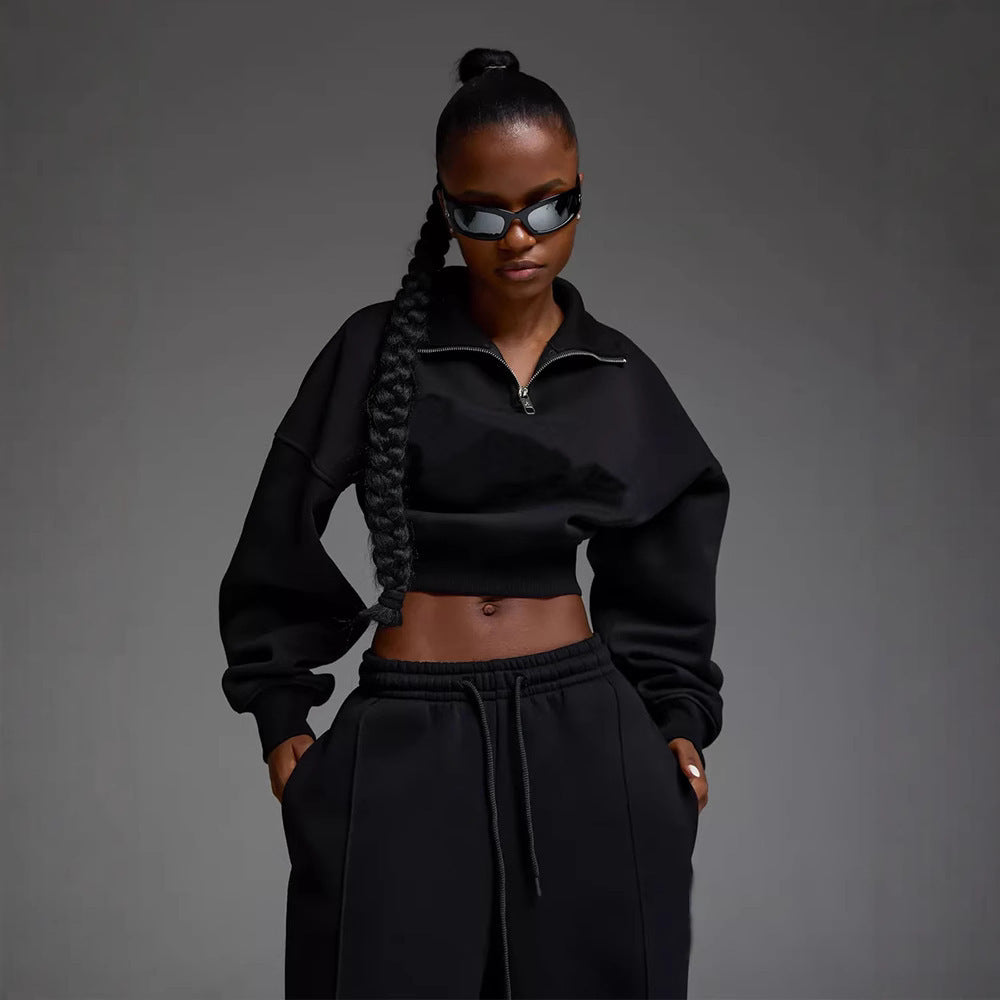 Casual oversized sweatshirt set for women with zipper Lune London