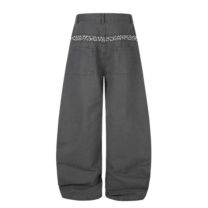 Women Extra Wide Palazzo Trousers with High Waist, Cargo Pockets and Decorative Keychain Amarae