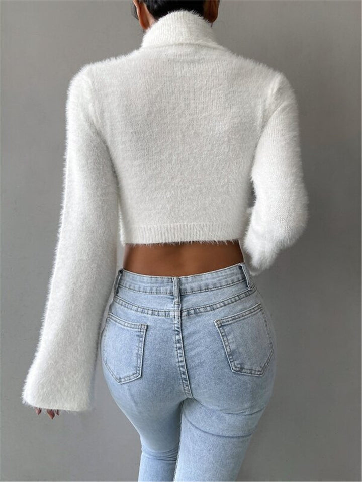 Close-fitting women's turtleneck top with oversized sleeves Lune London