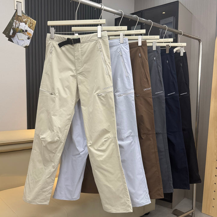 Men's Lightweight Technical Cargo Trekking Pants with Drawstring Waist, Zipper Pockets, and Elastic Hem Amarae