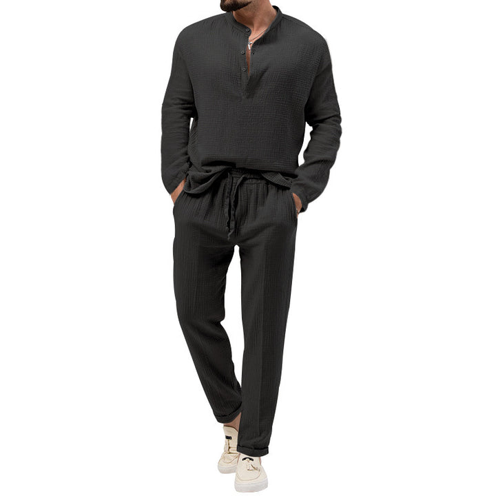 Casual men's set with button placket and elastic waist Lune London