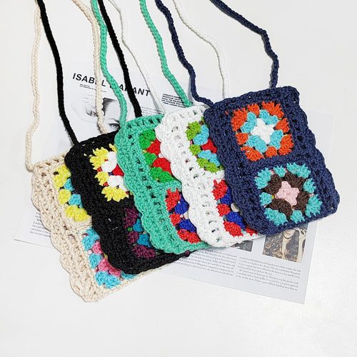 Ladies Colorful Crochet Pattern Shoulder Bag Amarae