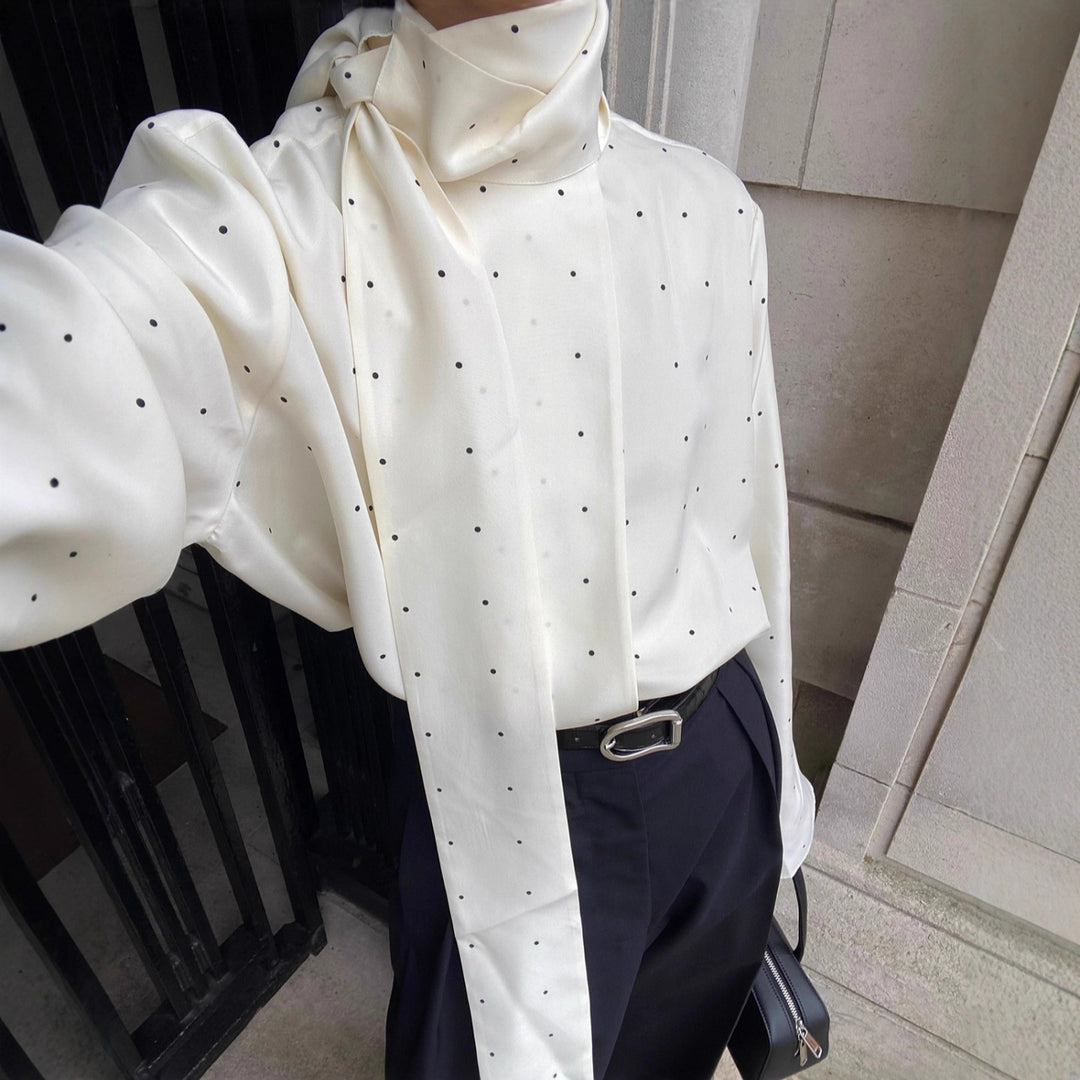 Blouse femme avec nœud et motif à pois Chic & Stil