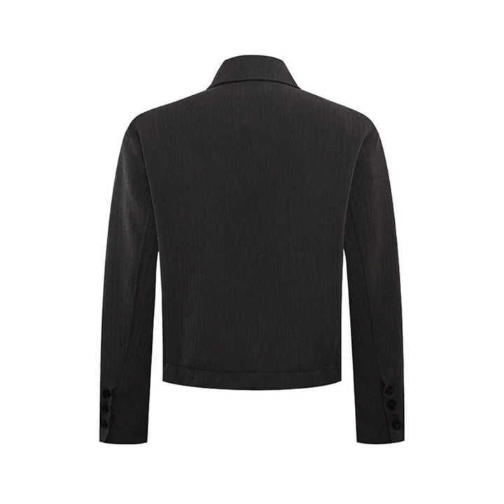 Men's short asymmetric twill blouson with concealed button placket Amarae