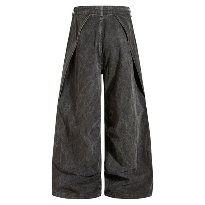 Women Wide Draped Culotte Cargo Pants with High Waist and Zip Pockets Amarae
