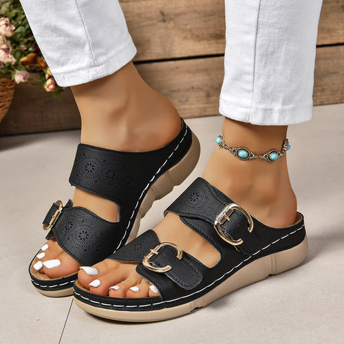 Comfortable sandals for women with double strap closure and modern insole technology Amarae