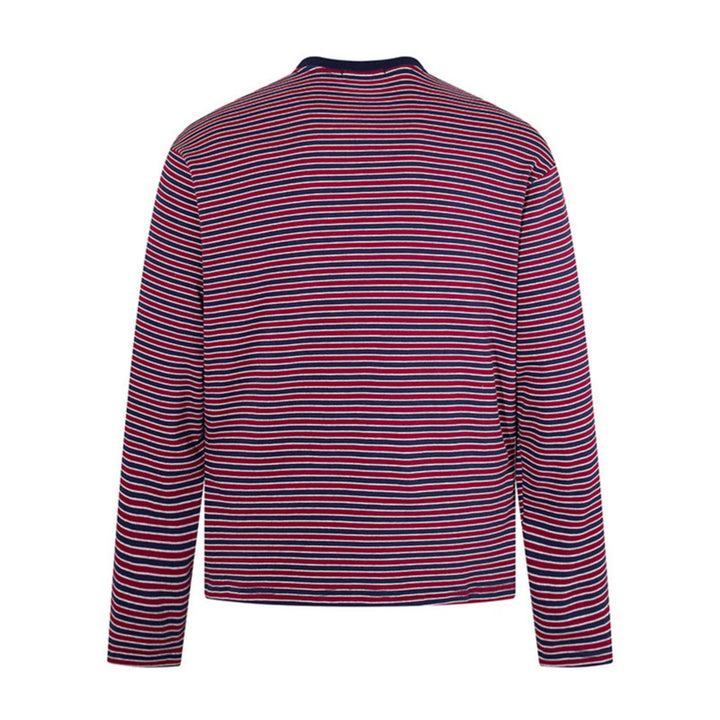 Men's Striped Long-Sleeve Shirt made of Cotton Blend with Round Neck and Relaxed Fit Amarae