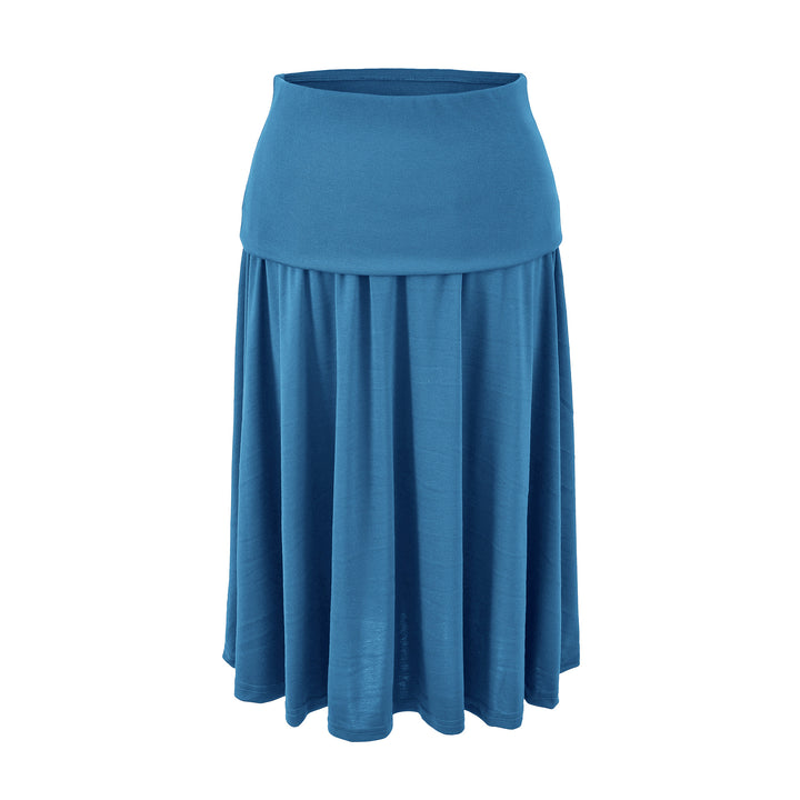 Women Long Jersey Maxi Skirt with Wide Hem and Gently Falling Pleats Amarae