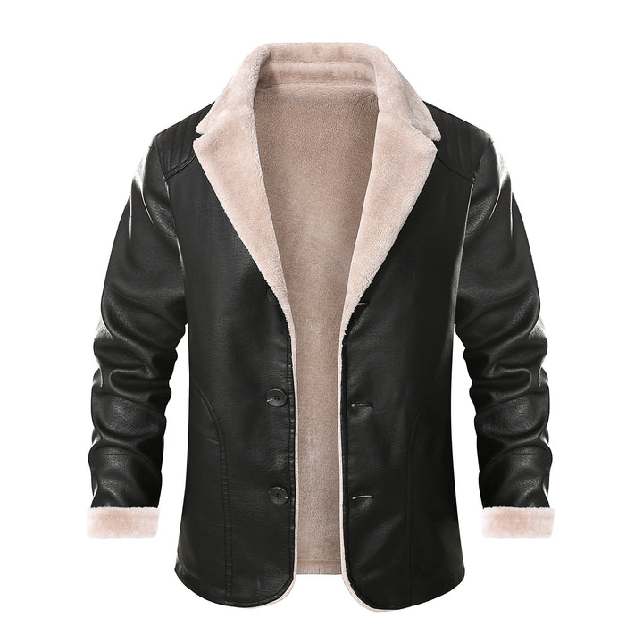 Chic leather jacket for men with warm lining and elegant collar Lune London