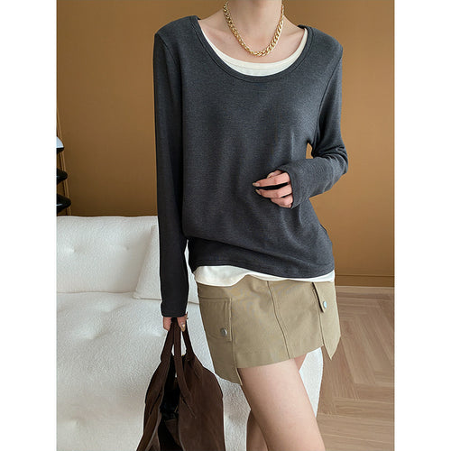 Women's long-sleeve shirt with wide neckline Chic & Stil