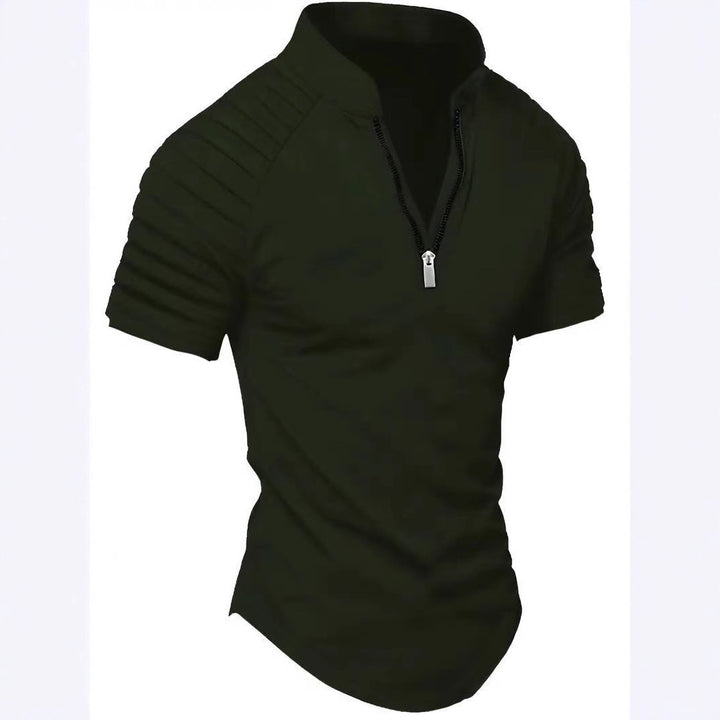 Short Sleeve Sports T-Shirt for Men with Structured Zipper Lune London