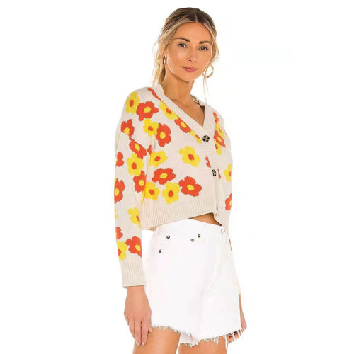 Amarae floral design women's cardigan