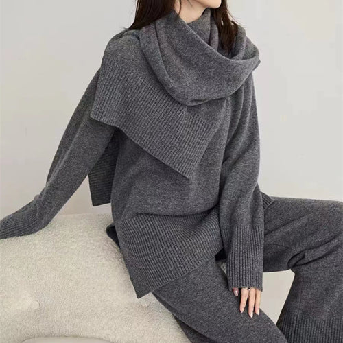Ensemble en tricot pour femmes avec un élégant col rond et des jambes larges Chic & Stil