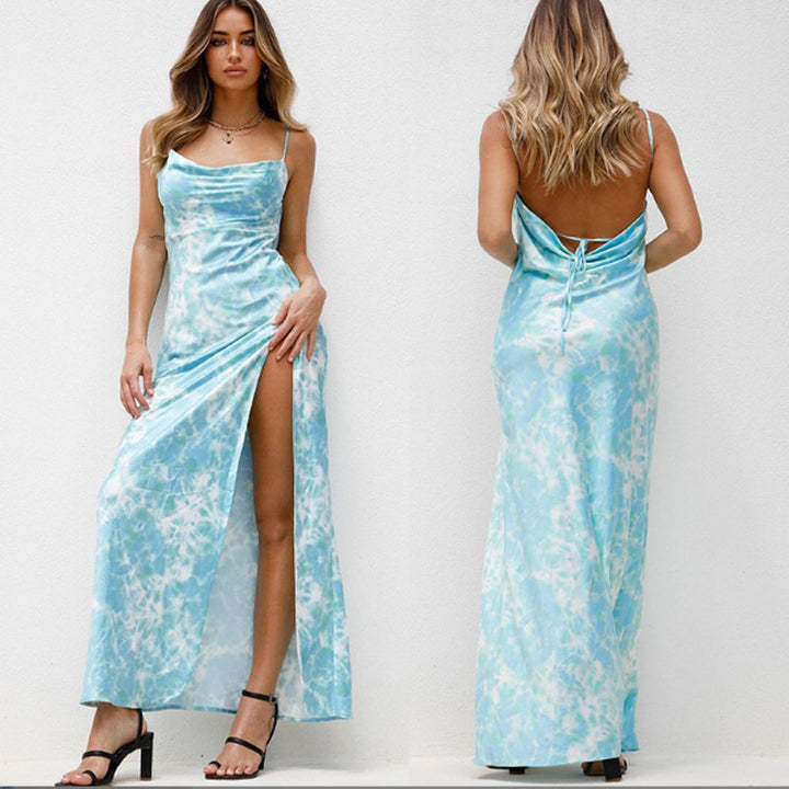Elegant mini dress for women with shawl collar and side slit Lune London