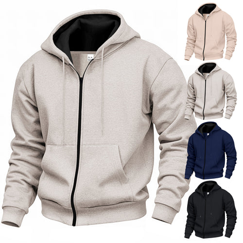 Men's hoodie with full zipper and soft inner lining Chic and style