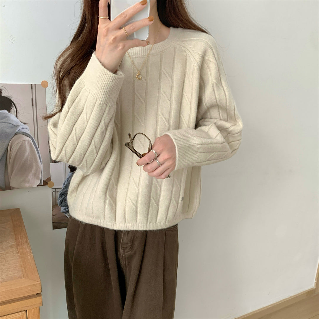 Pull en tricot épais pour femmes avec motif texturé et coupe décontractée Chic & Stil