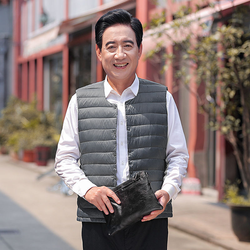Men's ultra-light padded thermal vest with round neck and snap button closure Amarae